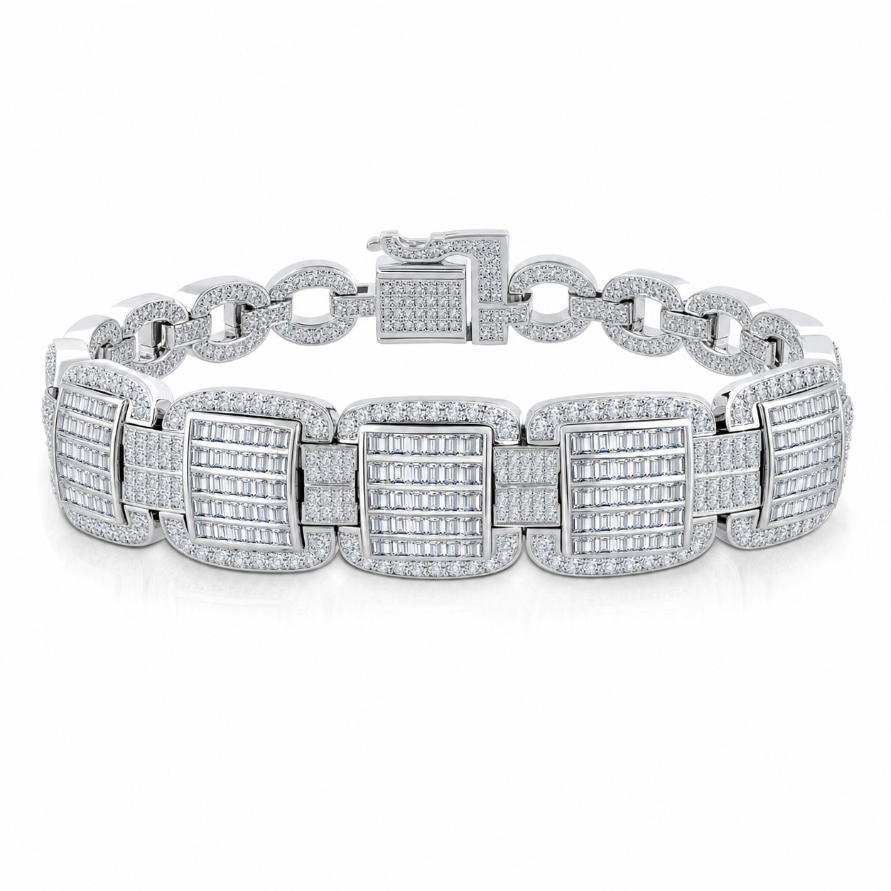 VVS1 Moissanite Gucci-Link Bracelet - Silver