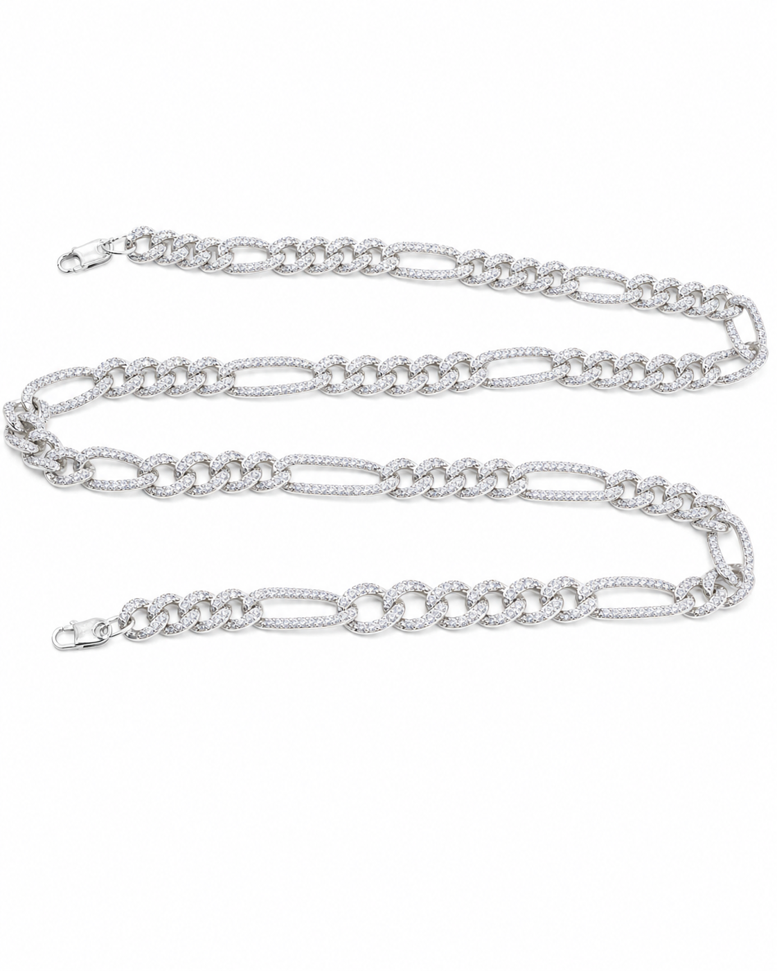 VVS1 Moissanite Figaro Chain - Silver