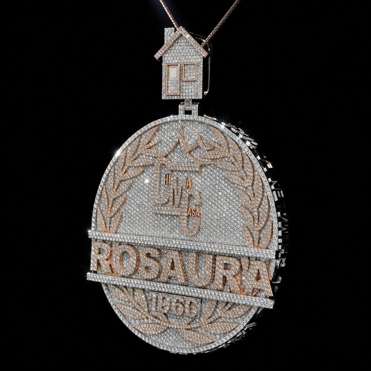 VVS1 Moissanite Custom Round Name Pendant