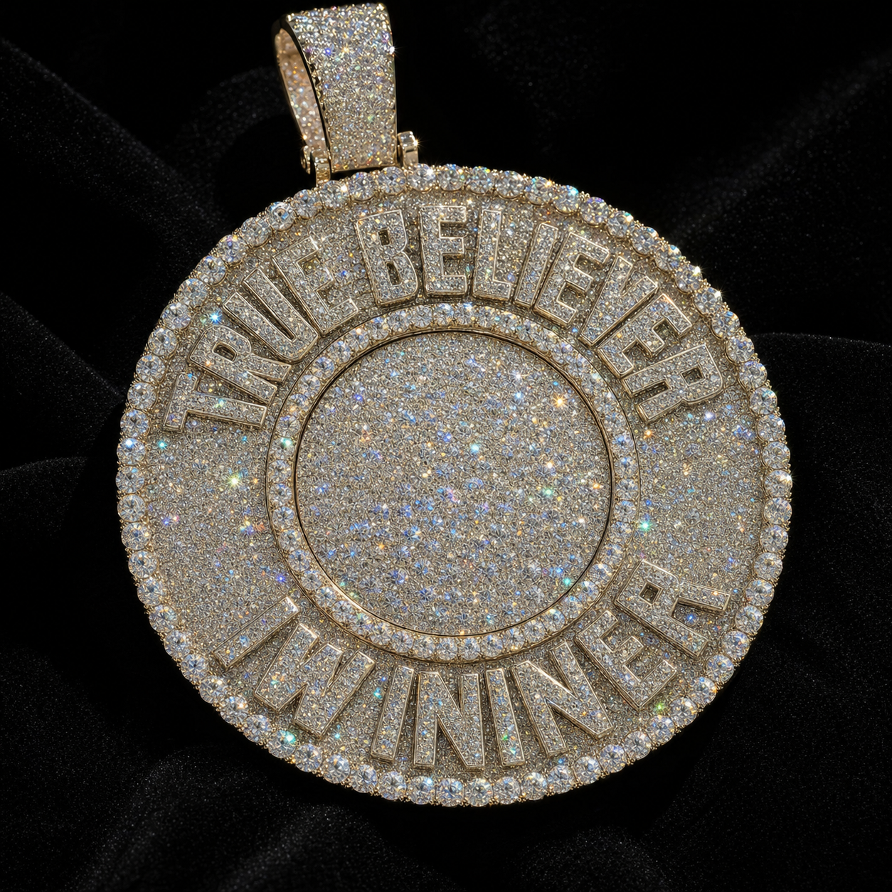 VVS1 Moissanite Custom Picture Medallion - Silver