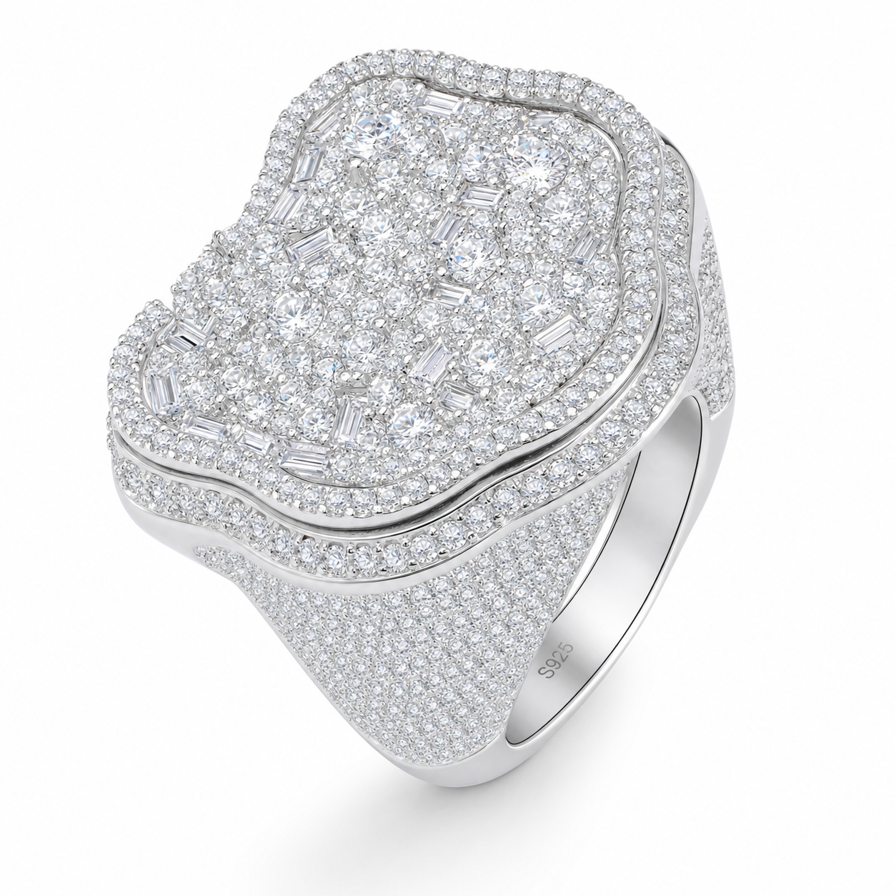 VVS1 Moissanite Heart Ring - Silver