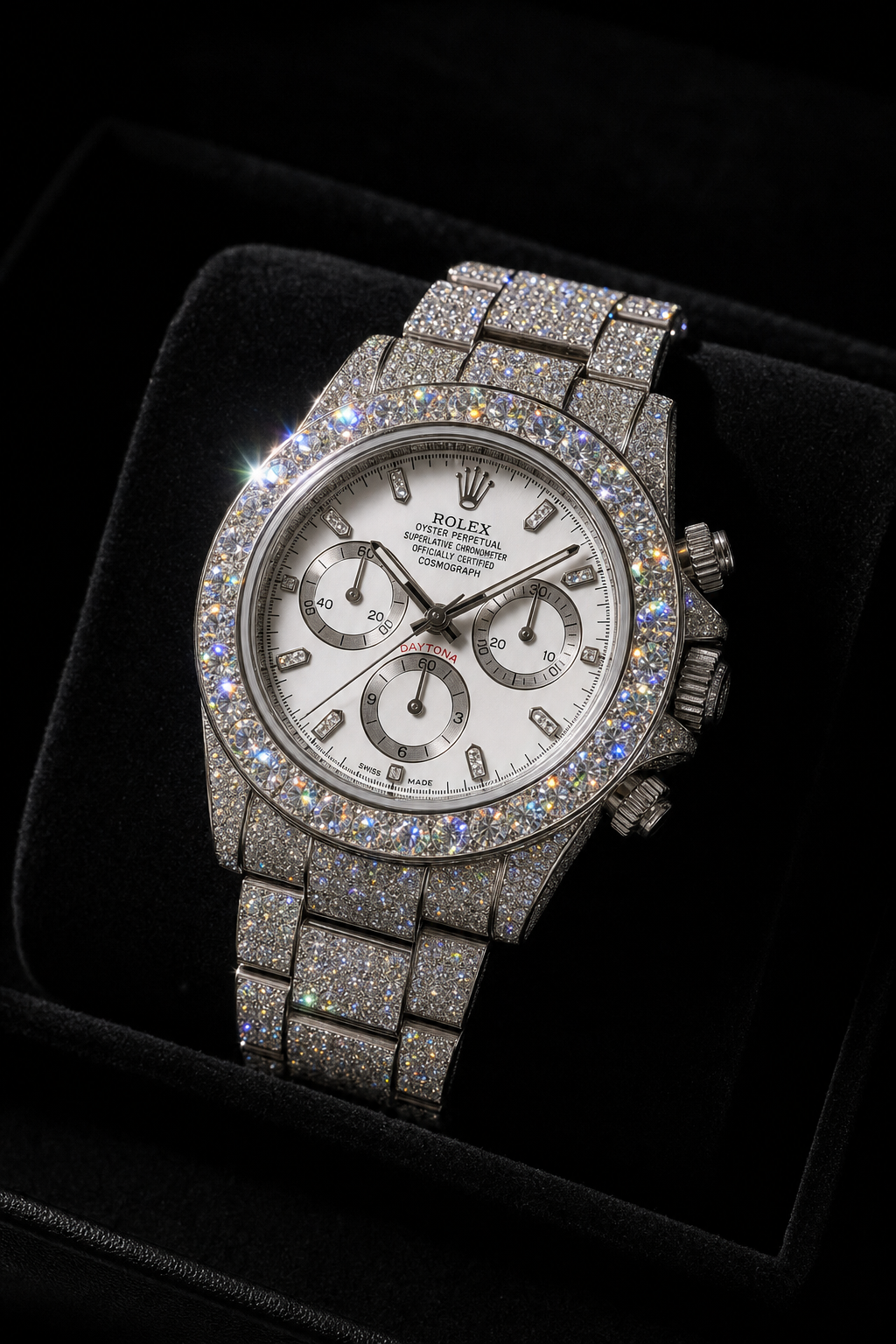 Super Clone Moissanite Rolex Daytona - Steel