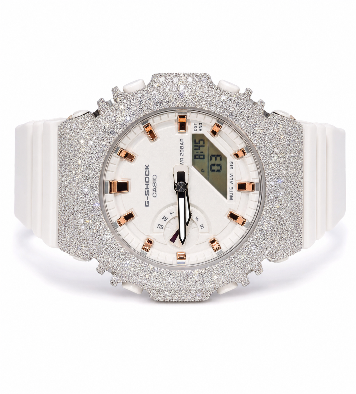 Super Clone Moissanite G-Shock Iced - White