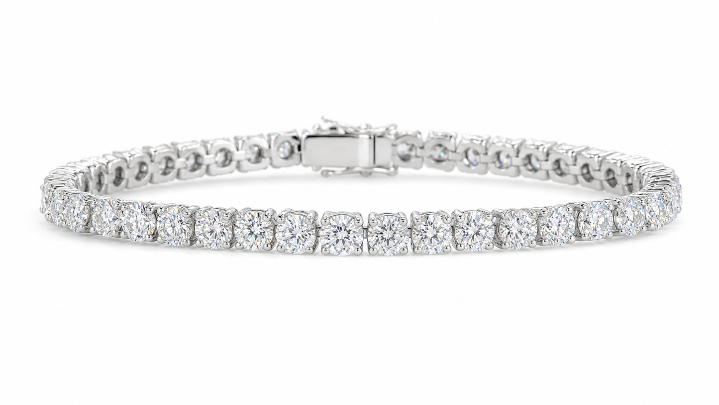VVS1 Moissanite Tennis Bracelet - Silver