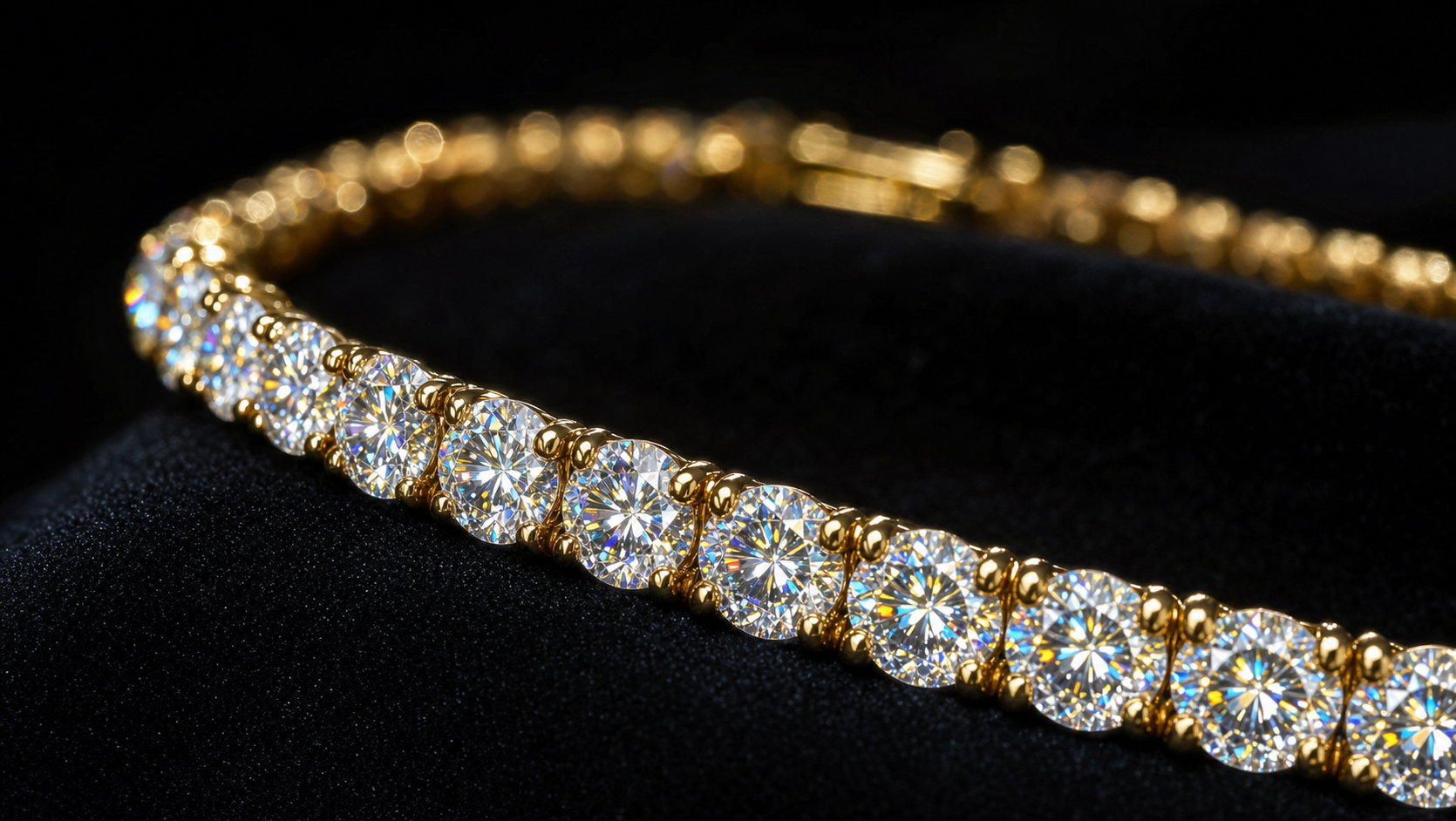 VVS1 Moissanite Tennis Bracelet - Gold