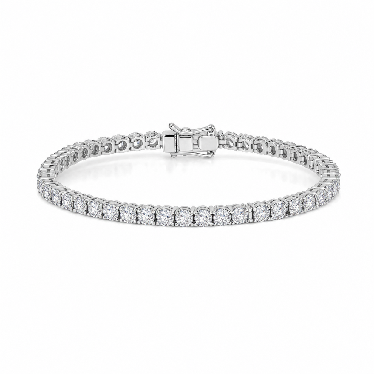 VVS1 Moissanite Tennis Bracelet 4mm - Silver