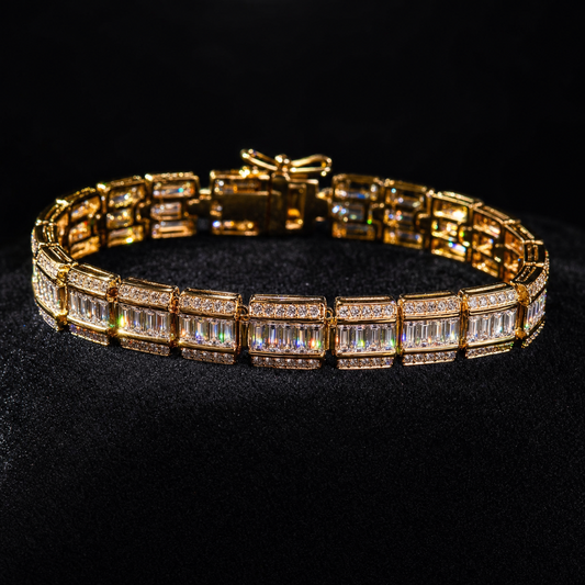 VVS1 Moissanite Baguette Bracelet - Gold