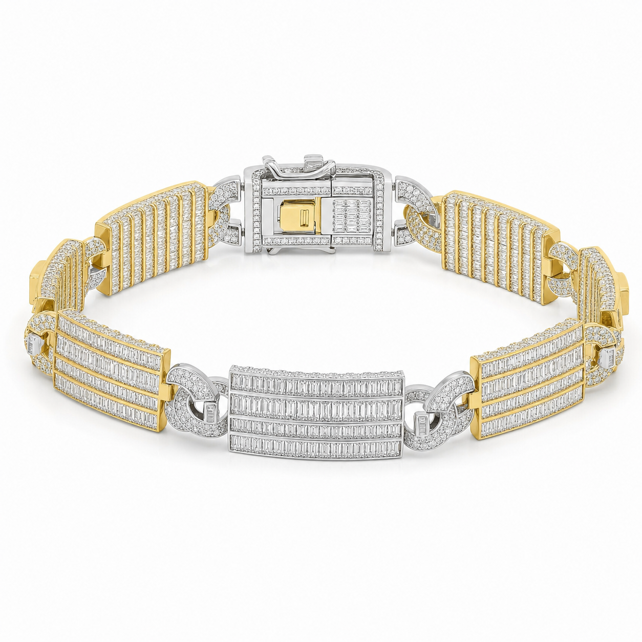 VVS1 Moissanite Gucci-Link Bracelet 2-Tone