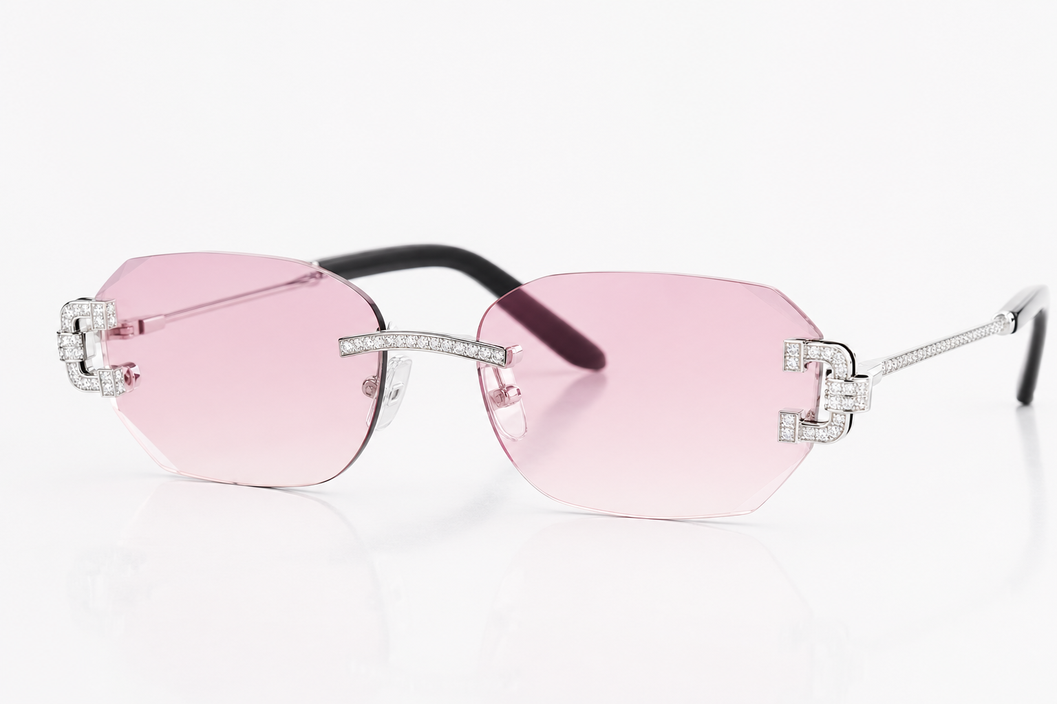 Iced-Out Buffs - Silver / Pink Lens