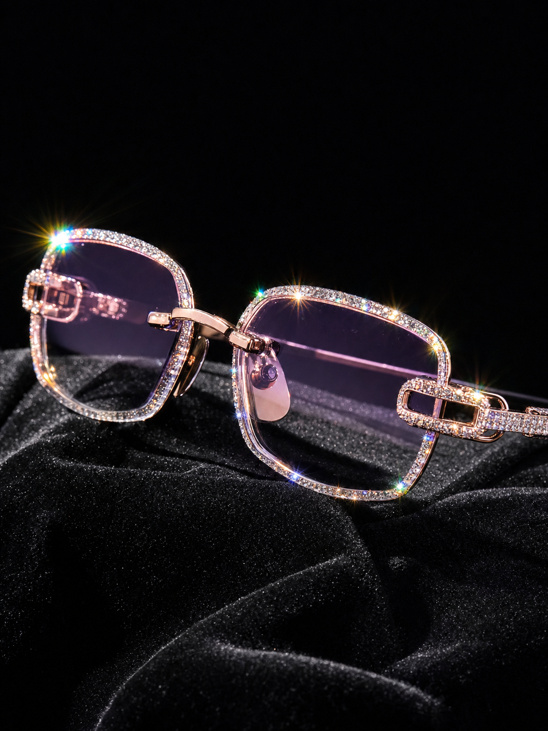Iced-Out Buffs - Rose Gold / Purple Lens