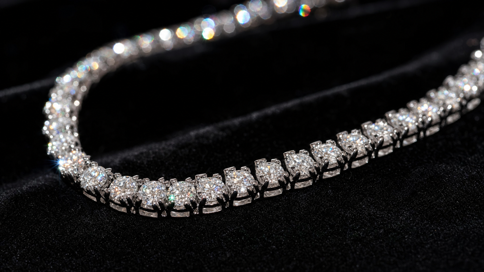 VVS1 Moissanite Tennis Chain - Silver