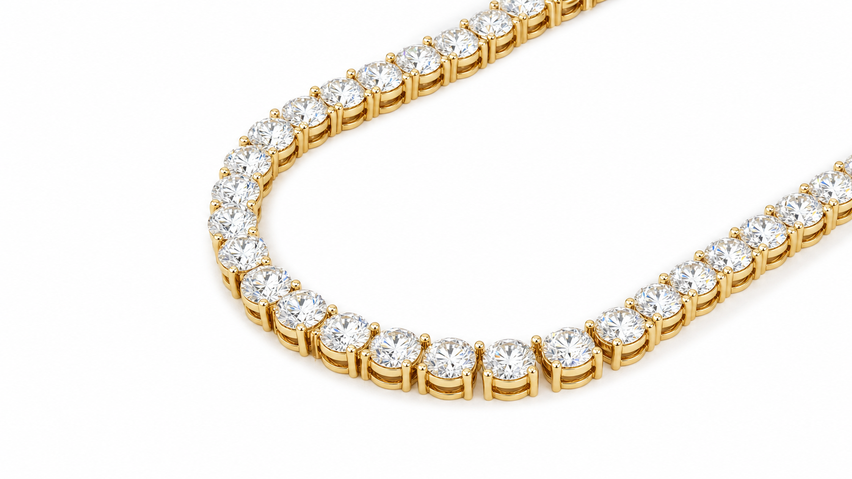 VVS1 Moissanite Tennis Chain - Gold