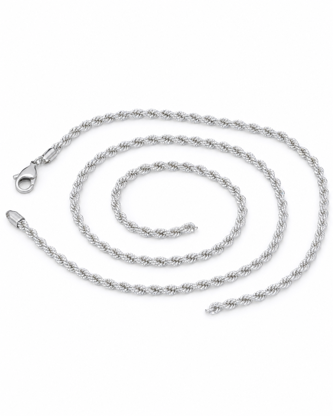 VVS1 Moissanite Rope Chain - Silver