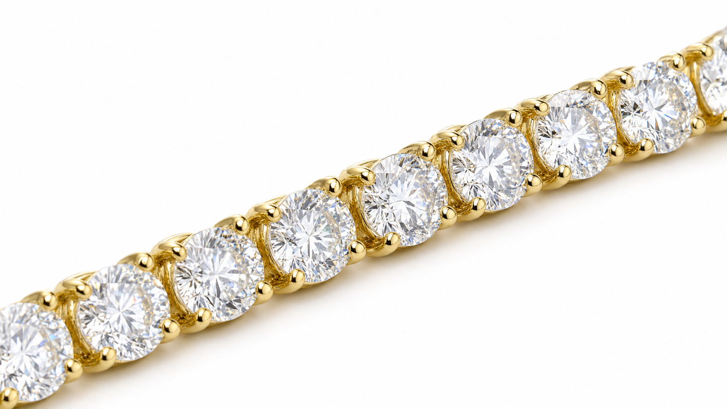 VVS1 Moissanite Tennis Chain 5mm - Gold