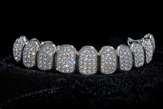 VVS1 Moissanite Bottom Grillz - Silver
