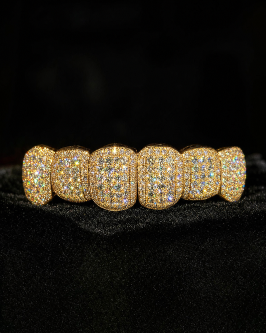 VVS1 Moissanite Top Grillz - Gold