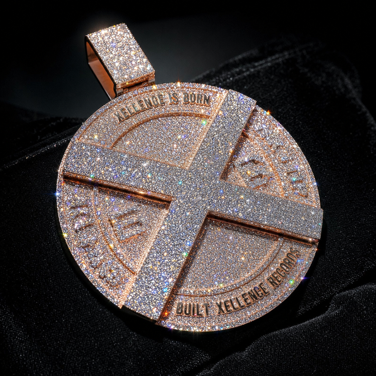 VVS1 Moissanite Custom Round Logo Pendant