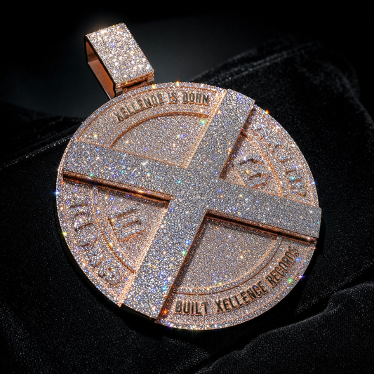 VVS1 Moissanite Custom Round Logo Pendant