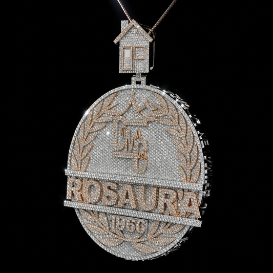 VVS1 Moissanite Custom Round Name Pendant
