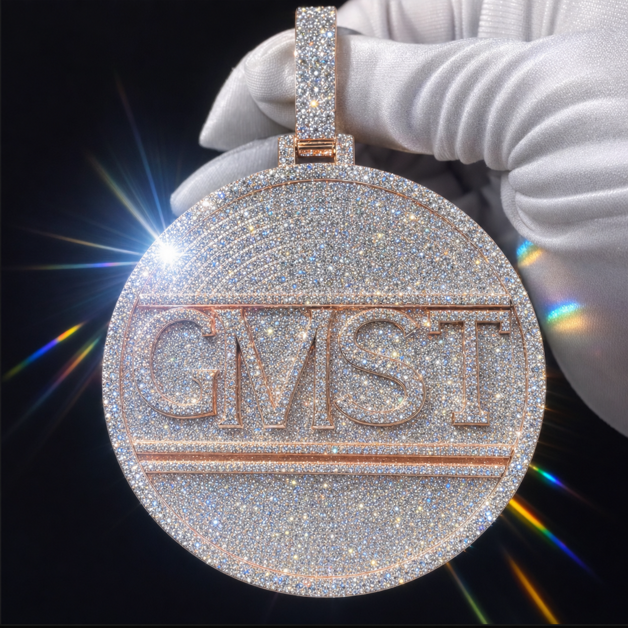 VVS1 Moissanite Custom Initials Medallion
