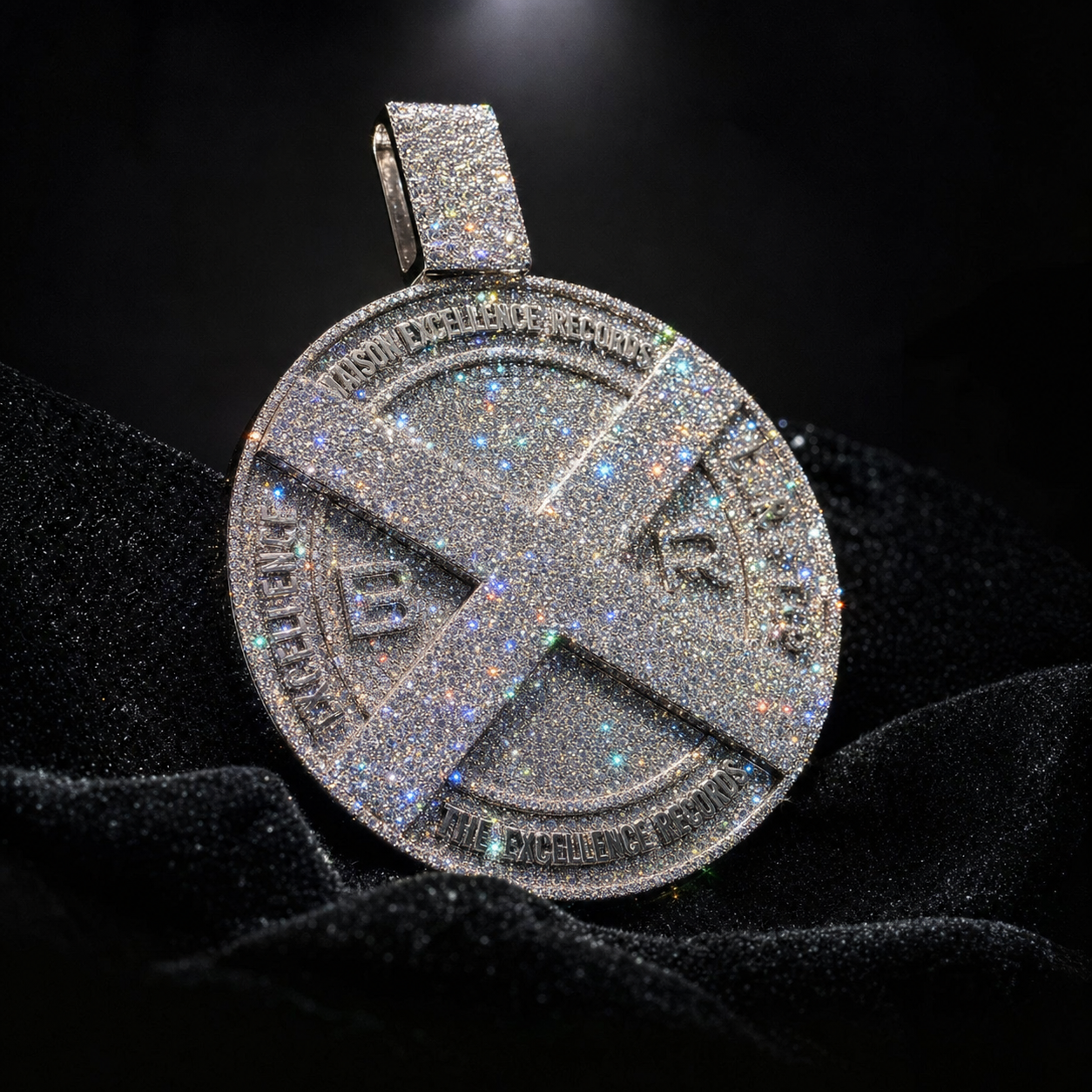 VVS1 Moissanite Iced Cross Pendant - Silver