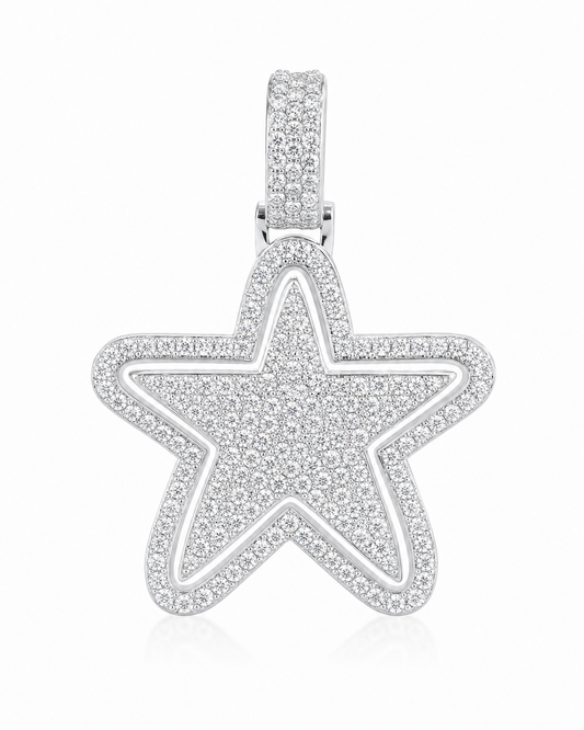 VVS1 Moissanite Star Pendant - Silver
