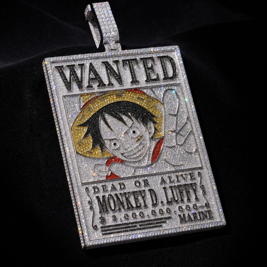 VVS1 Moissanite Wanted Poster Pendant - Silver