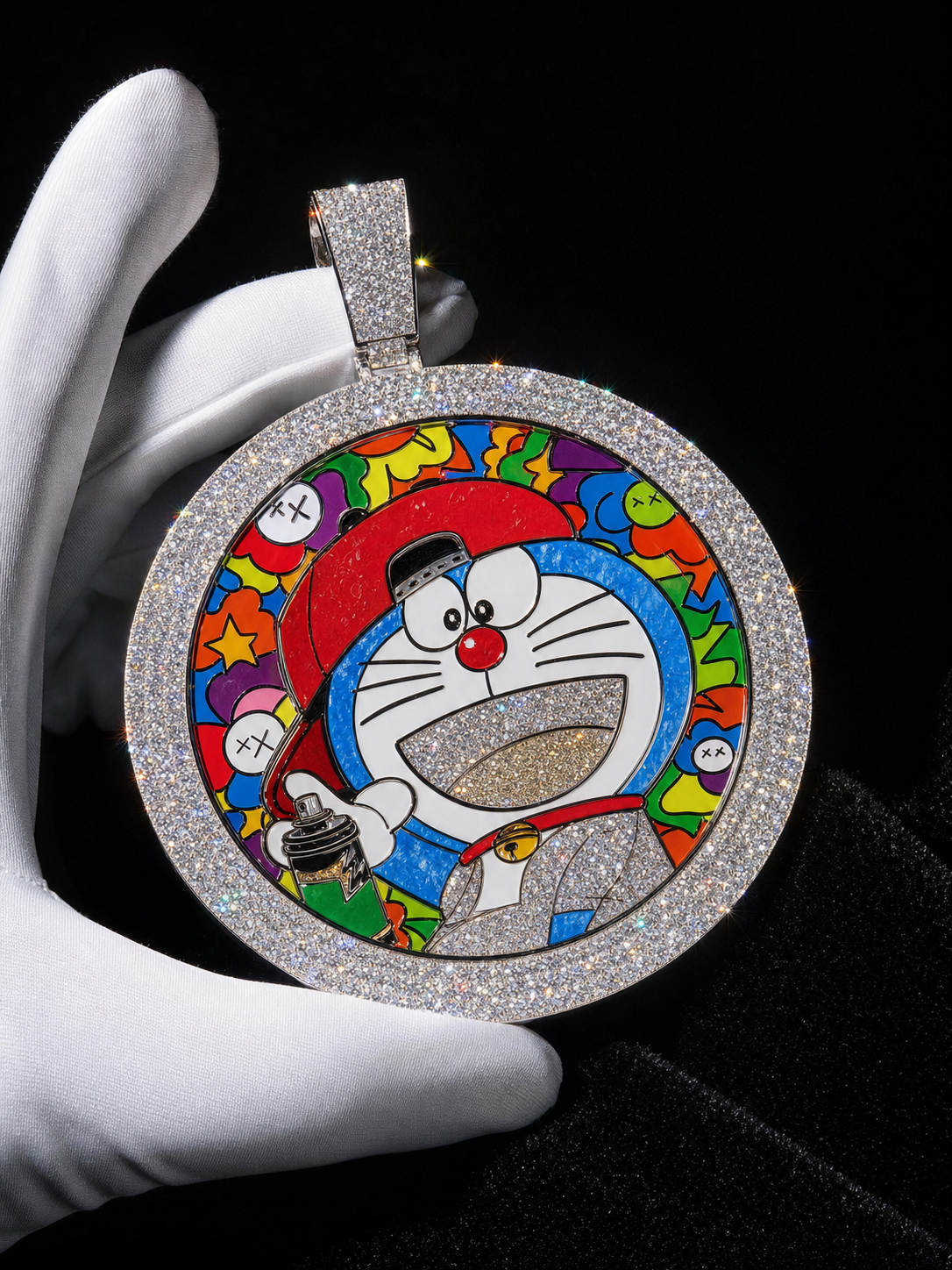 VVS1 Moissanite Custom Character Round Pendant