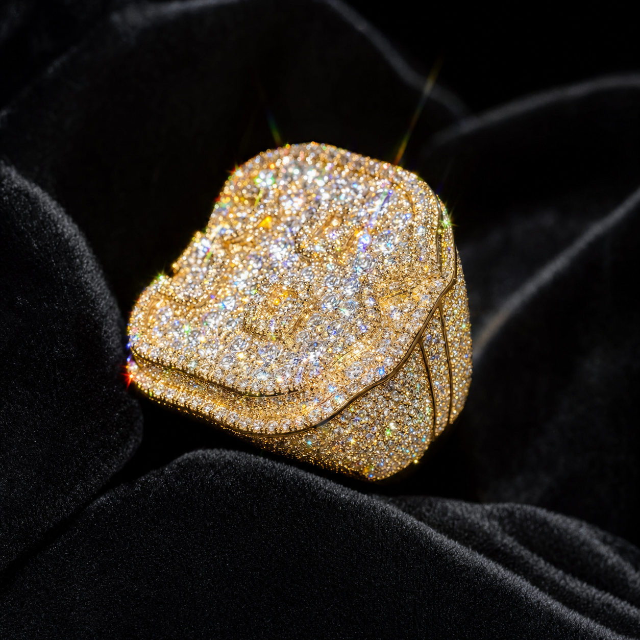 VVS1 Moissanite Iced Pinky Ring - Gold