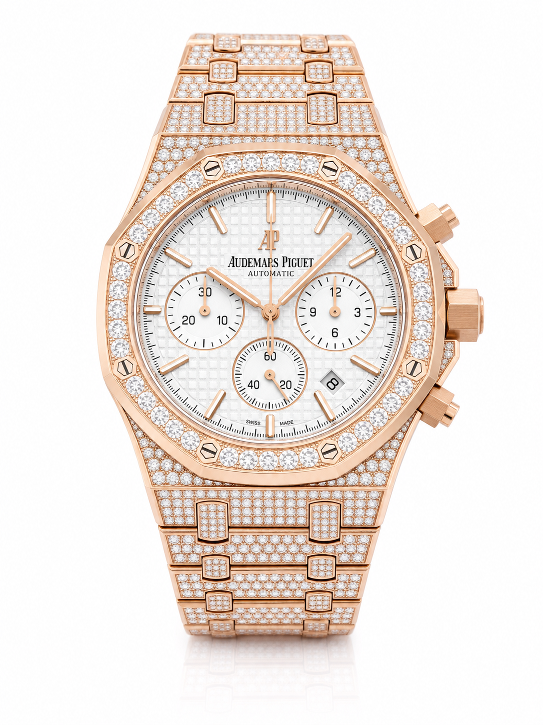 Super Clone Moissanite Royal Oak Chrono - Rose Gold
