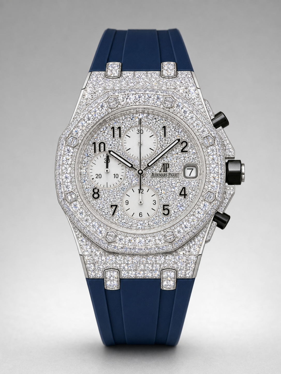 VVS1 Moissanite Iced AP-Style Watch - Silver