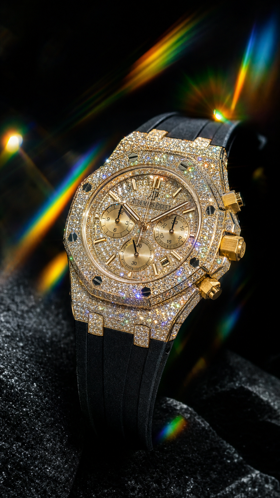 VVS1 Moissanite Iced AP-Style Watch - Gold