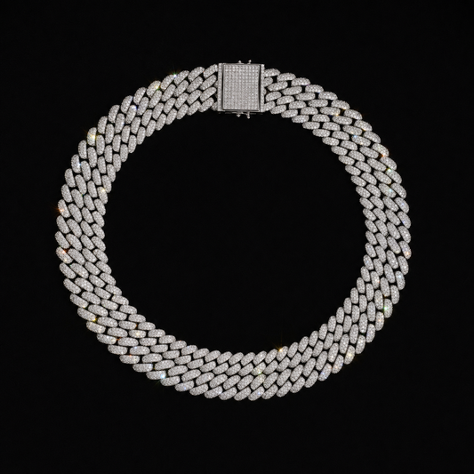 2-Row Double Cuban Link Chain – Front View