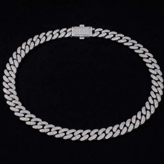8mm Iced Cuban Link Chain – Front View