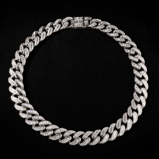 Baguette Cuban Link Chain – Front View