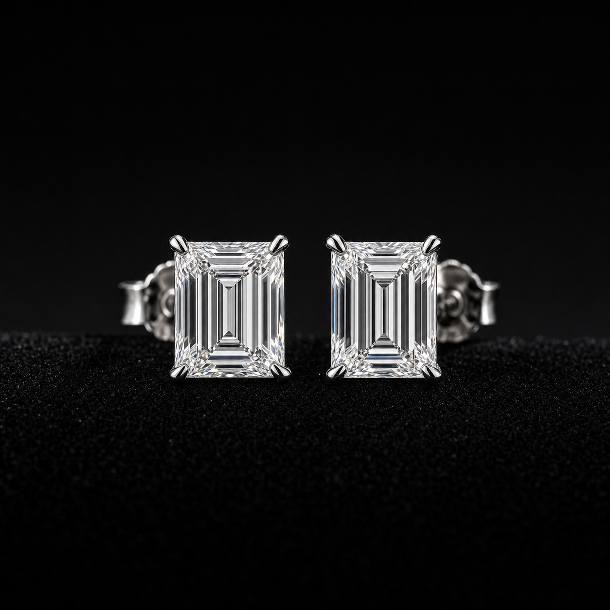 Baguette Stud Earrings – Front View