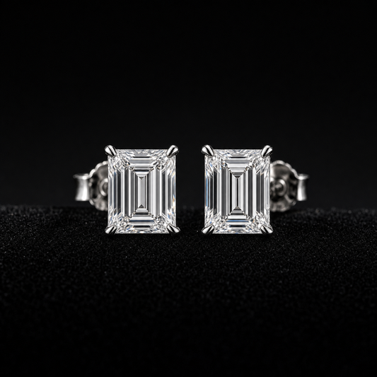 Baguette Stud Earrings – Front View