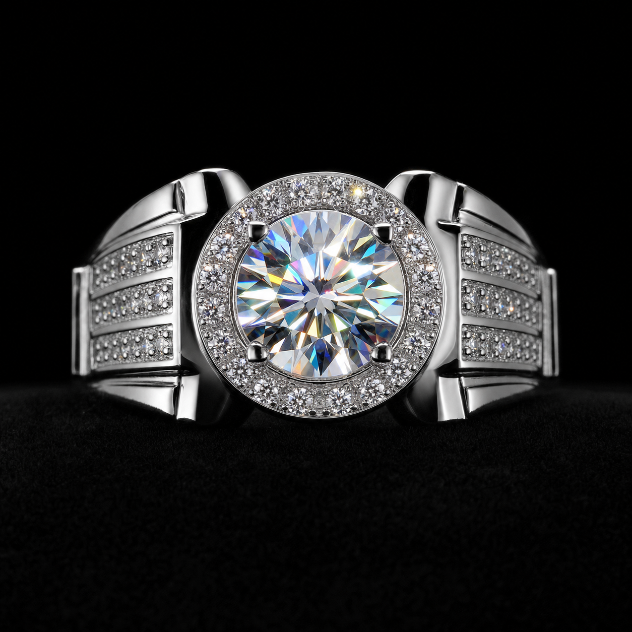 VVS Moissanite Pinky Ring – Front View