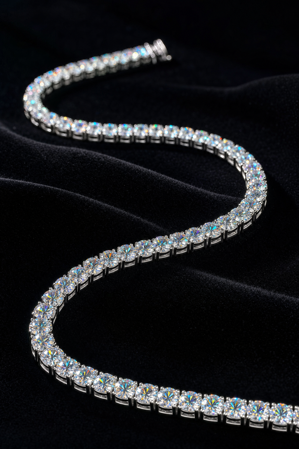 VVS Lab Moissanite Tennis Chain 5mm – Front View