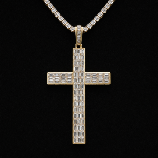 Baguette Cross Pendant – Front View