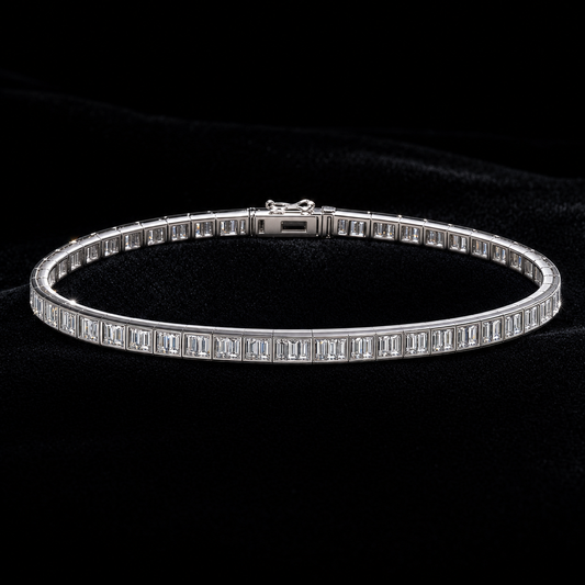 Baguette Iced Tennis Bracelet – Front View